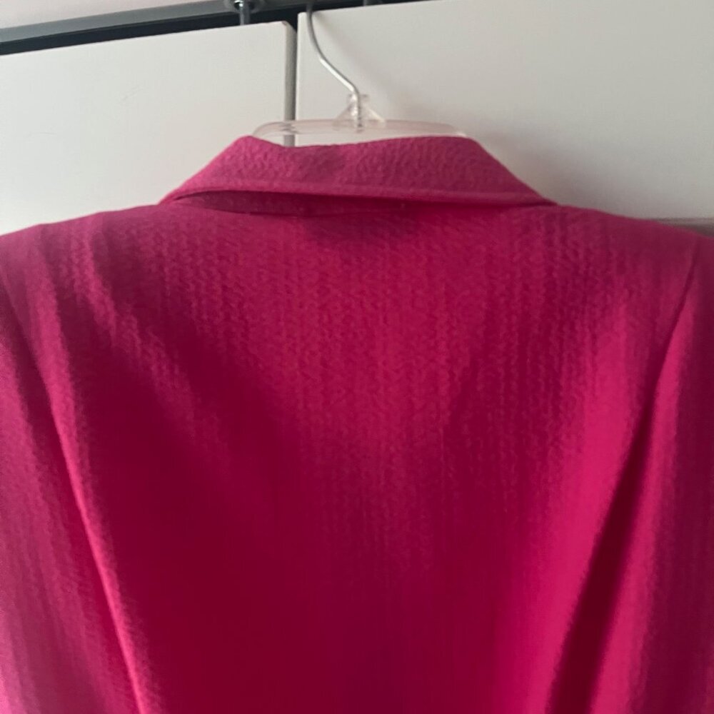 NWT Calvin Klein Sleeveless Collared A-line Belted Dress, Barbie Pink, Size 4 - Picture 6 of 9